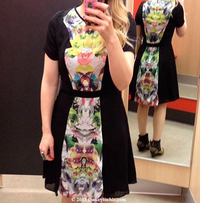 Prabal Gurung for Target black panel first date dress, Prabal Gurung for Target fitting room review