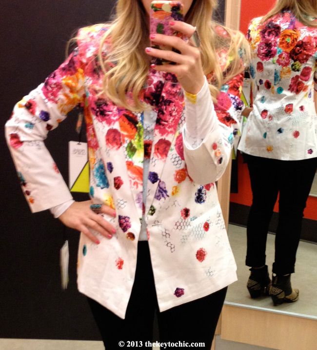 Prabal Gurung for Target blazer in floral crush, Prabal Gurung for Target fitting room review