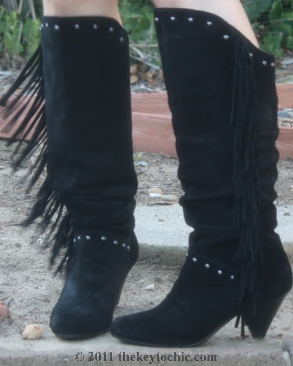 Report Enid fringe suede boots