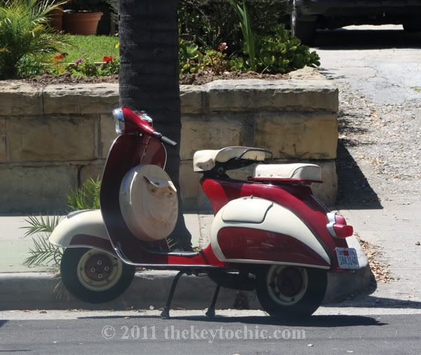 red Vespa scooter