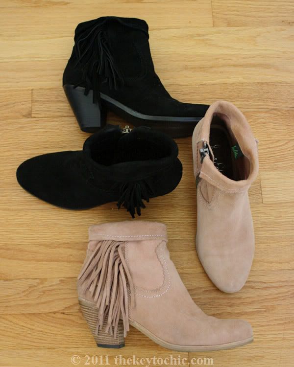 Sam Edelman Louie boots, suede fringe ankle boots