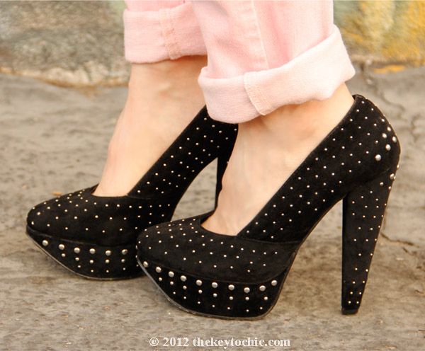 Shiekh studded platform pumps, Los Angeles fashion blog