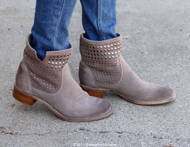 Aldo Bibbs taupe studded ankle boots