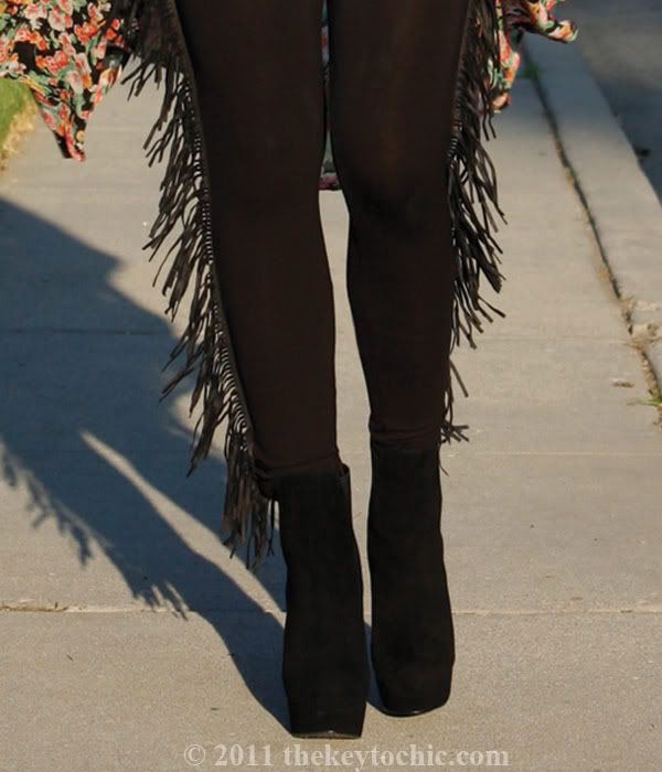 Asos fringe leggings, Bakers Susie boots, Los Angeles fashion blog