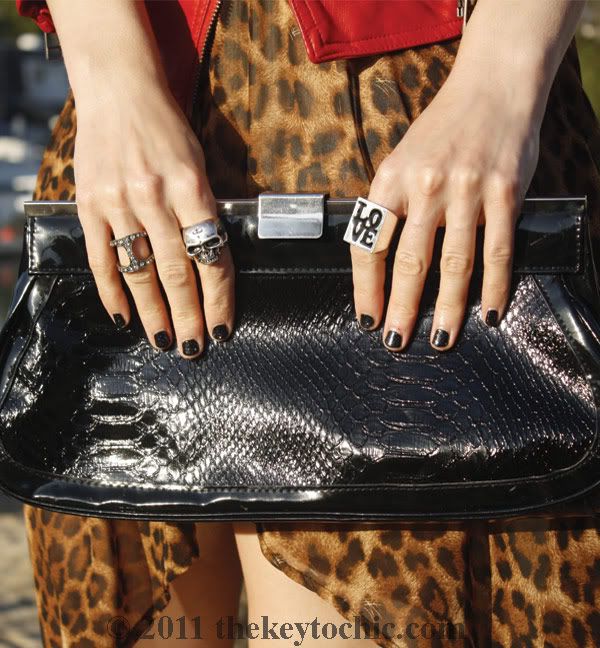 Forever 21 red studded moto biker jacket, leopard high low hem dress, Sam Edelman Louie boots, California fashion blog, Los Angeles fashion blog