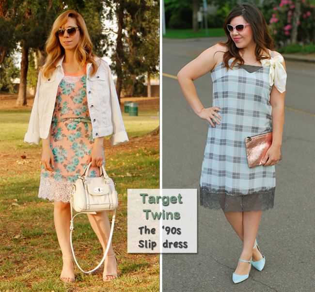 LA fashion blogger The Key To Chic and Portland fashion blogger The Love Hanger wear Xhilaration lace trim slip dresses for #TargetTwins