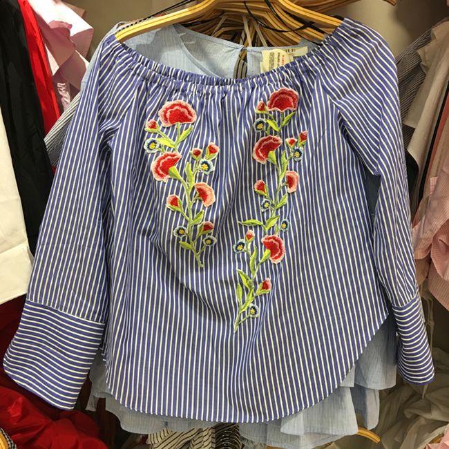 Embroidered Off the Shoulder Blouse