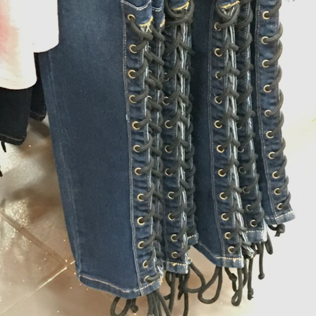 Lace Up Skinny Jeans
