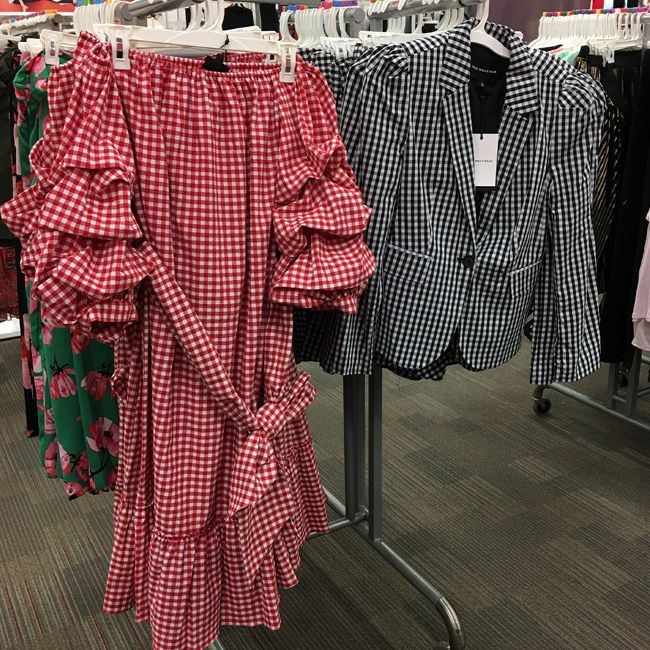 who what wear collection red gingham dress and gingham blazer
