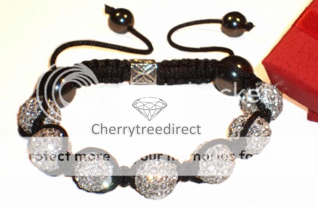 GENUINE REAL SHAMBALLA BRACELET BLACK  TRESOR  DISCO BALL UK 