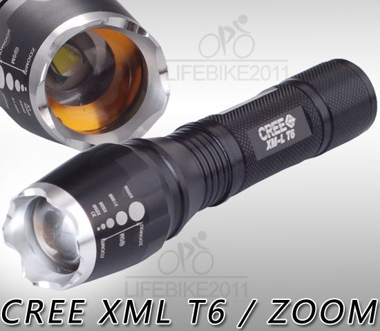 1600 Lumen Zoomable CREE XM L T6 LED 18650 Flashlight Torch Zoom Lamp