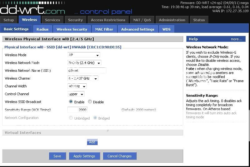 The maximum Transmit Power (663mW) can be achieved at 2.4 GHz, 802 