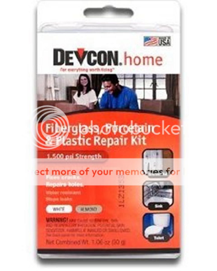 DEVCON Bath Tub Shower Epoxy Fiberglass Repair Kit White / Almond 90216