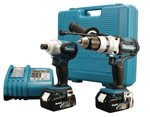 Makita LXT218 18V 18 Volt LXT Lithium Ion 2 Piece Hammer Drill and 