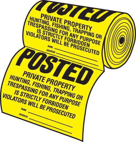 Posted Private Property No Trespassing Tyvek Sign Red and White Durable Heavy Duty Weather Resistant 8/” x 12-25 Signs