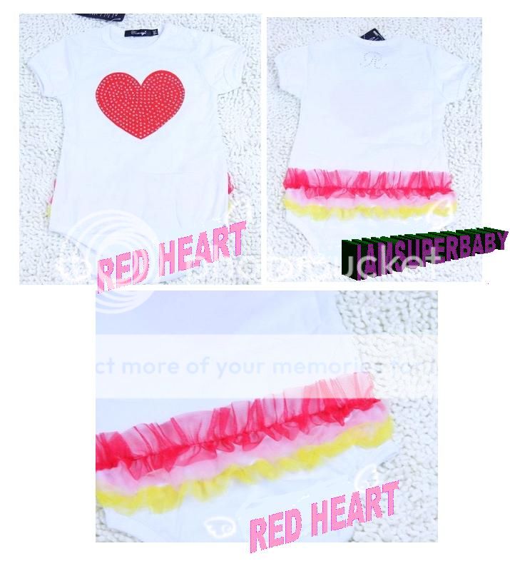 BABY GIRLs TUTU STYLE SPARKLE HEART VEST outfit 0 24 Ms  