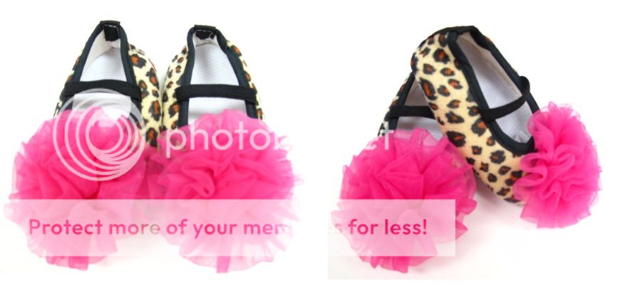 12M Baby Girl Pink Ruffle Mary Janes Shoes (Leopard/ Zebra/ Polka 