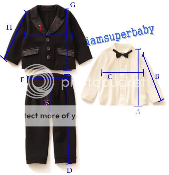 21M) BABY BOY SMART WEDDING CHRISTENING TUXEDO BODYSUIT/ CLOTHES 