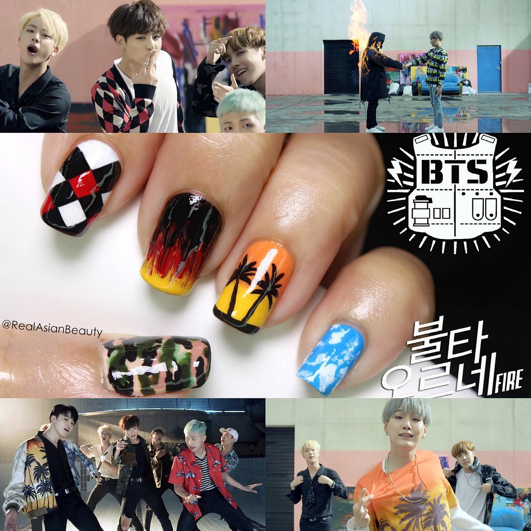Real Asian Beauty: BTS Inspired Nail Art (불타오르네) | #BTSinManila