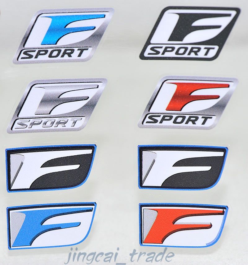 Set (8 pcs) Color F Sport Logo Car Auto Sticker Decal Badge Emblem OEM ...