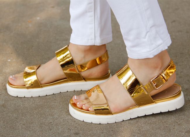 gold Aldo Parramore sandal, sporty sandal trend