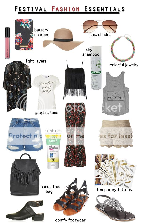 what to wear to Coachella, music festival packing guide, Coachella fashion and outfit ideas, Coachella essentials
