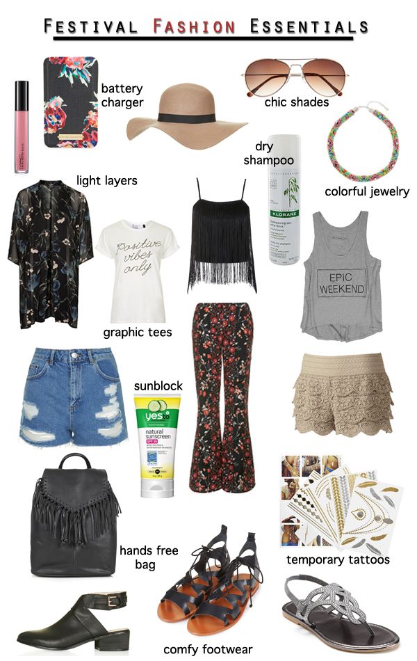 what to wear to Coachella, music festival packing guide, Coachella fashion and outfit ideas, Coachella essentials