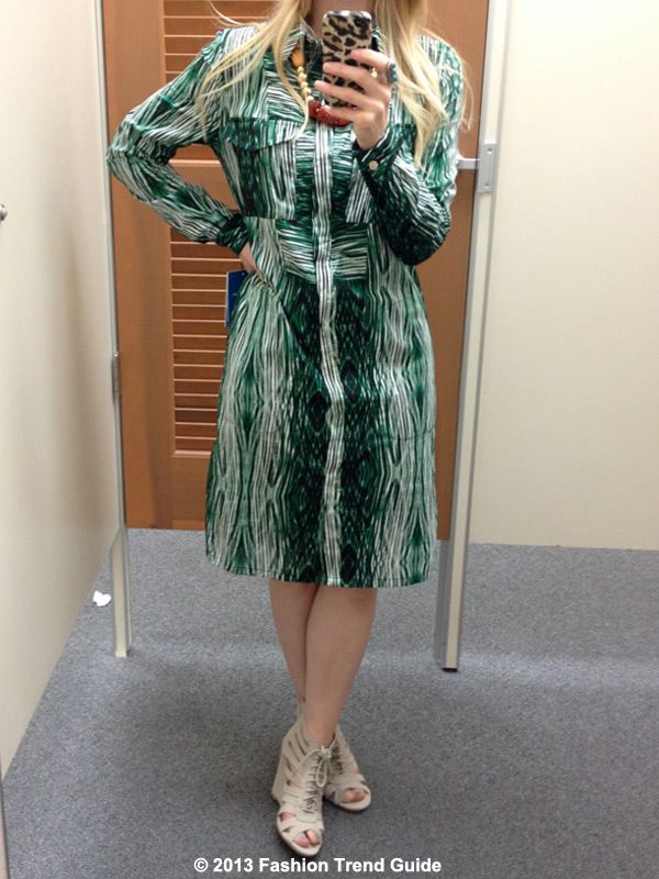 Derek Lam Kohl's DesigNation green striped shirtdress