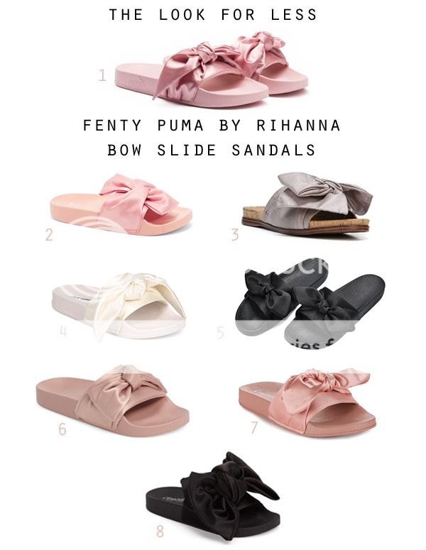 Fenty Puma Rihanna Bow Slide Sandals Dupes for Less, bow slide sandal trend