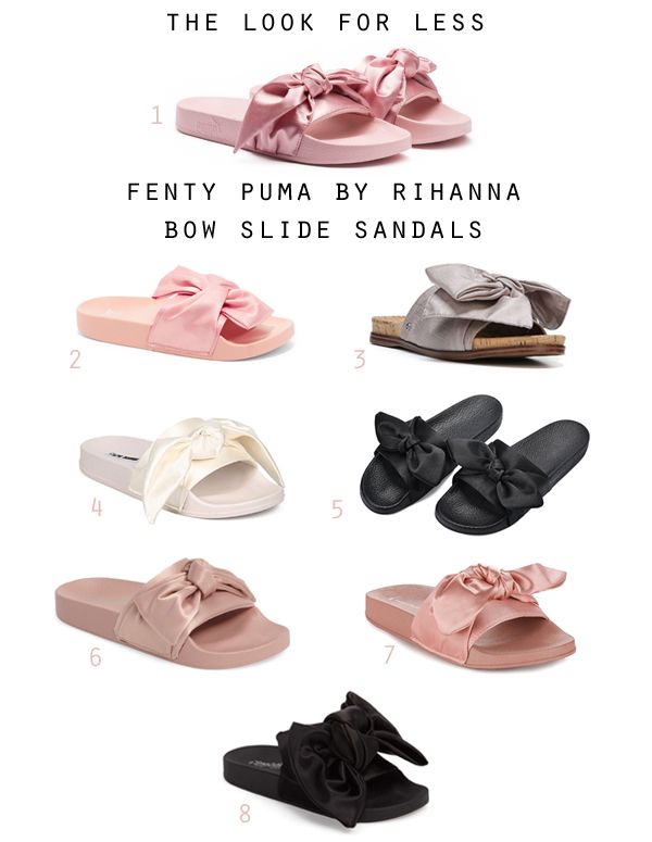 Fenty Puma Rihanna Bow Slide Sandals Dupes for Less, bow slide sandal trend