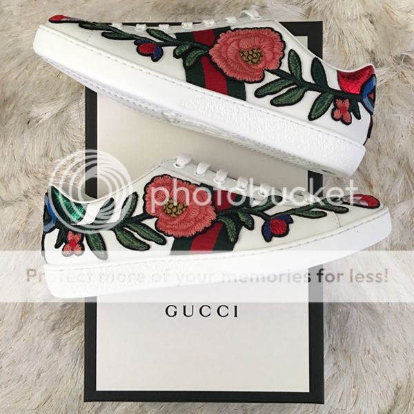 gucci floral embroidered sneakers
