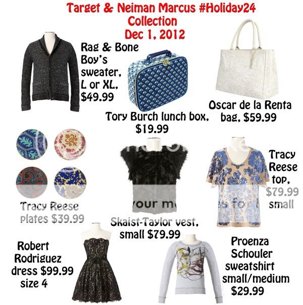 Target Neiman Marcus holiday 24 designer collection, Robert Rodriguez black lace dress, Rag & Bone Target Neiman Marcus sweater
