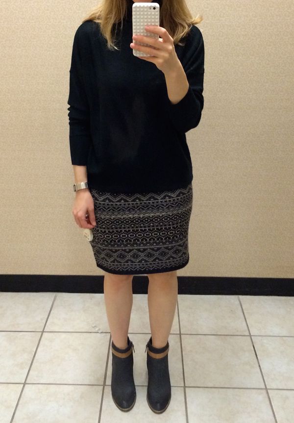 Joe Fresh Geo Skirt with Dolman Sweater