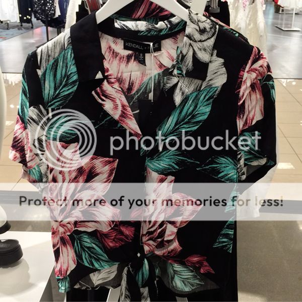Kendall and Kylie for Topshop Tropical Floral Tie Shirt