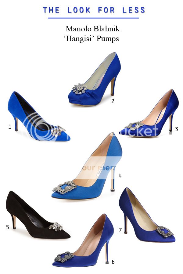 Manolo Blahnik Hangisi jeweled wedding pumps look for less as seen on Carrie Bradshaw from Sex and The City