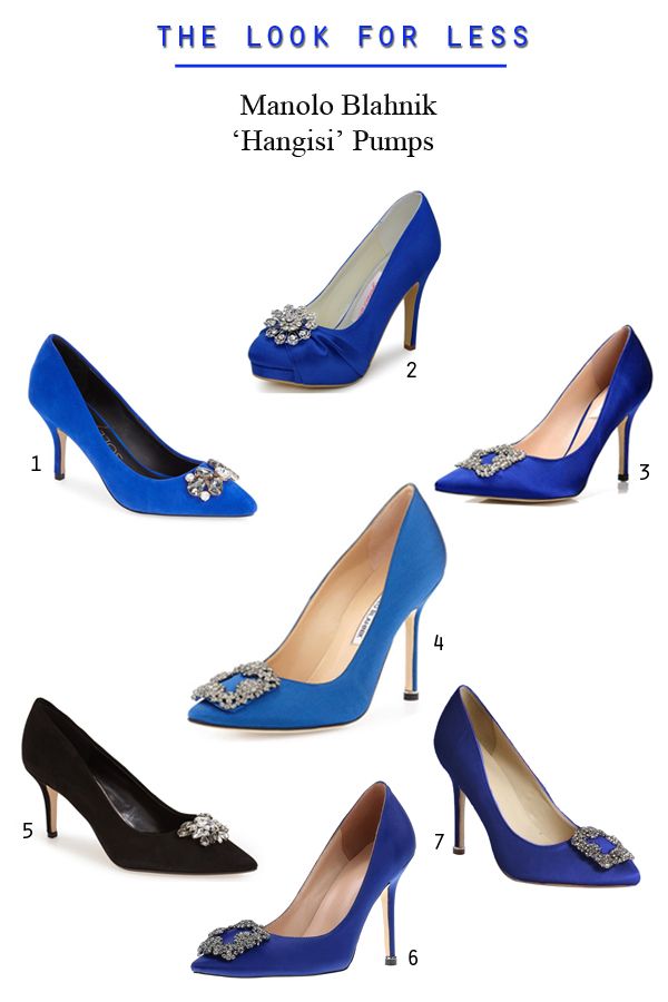 Manolo Blahnik Hangisi jeweled wedding pumps look for less as seen on Carrie Bradshaw from Sex and The City