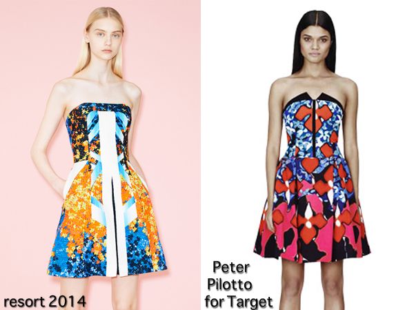 Peter Pilotto printed strapless dress