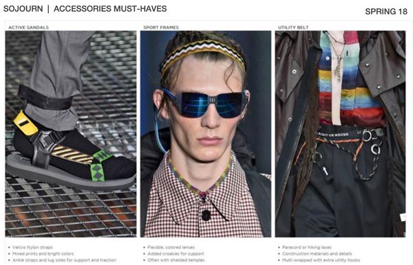 men's spring summer 2018 fashion trend forecast Sojourn accessories