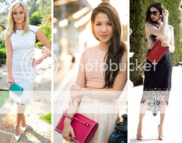 Valentino Rockstud Clutch Street Style Outfits