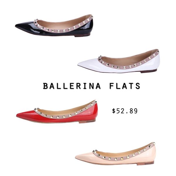 Valentino Rockstud ballet flats look alikes, Valentino Rockstud ballet flats look for less