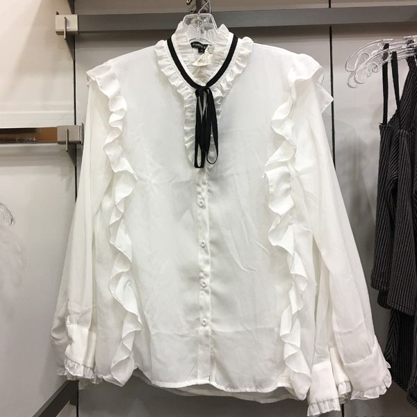 ruffle bow blouse