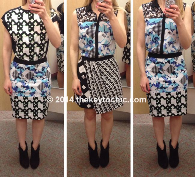 Peter Pilotto for Target blue floral shirtdress, pencil skirt and net print shirt