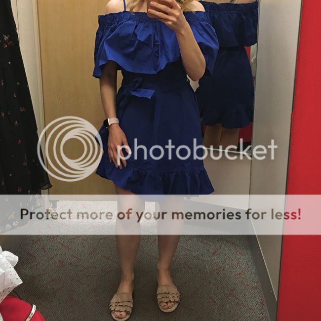 who what wear collection blue ruffle dress