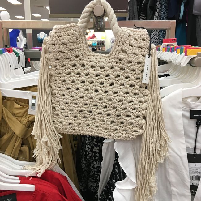 who what wear collection crochet fringe bag