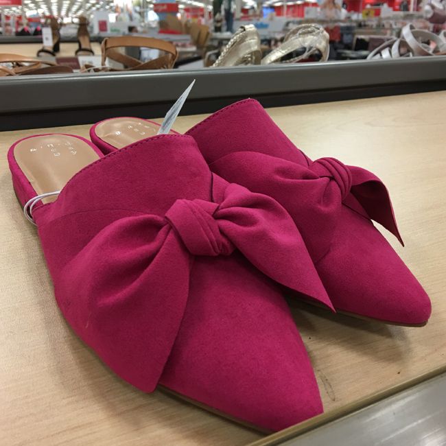 A New Day Target Rebe backless loafer pink bow mules