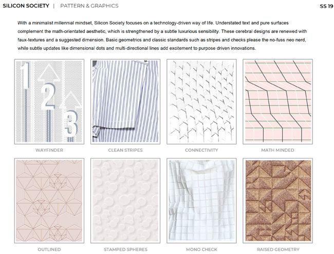 Silicon Society  spring summer 2019 fashion forecast Patterns