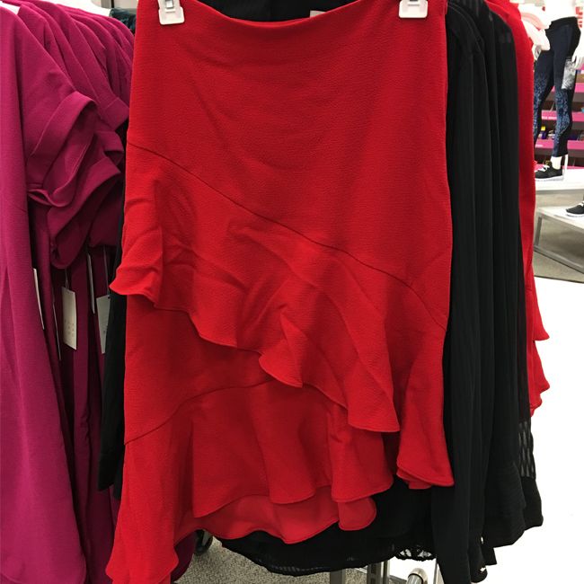 a new day target red ruffle skirt shopping review