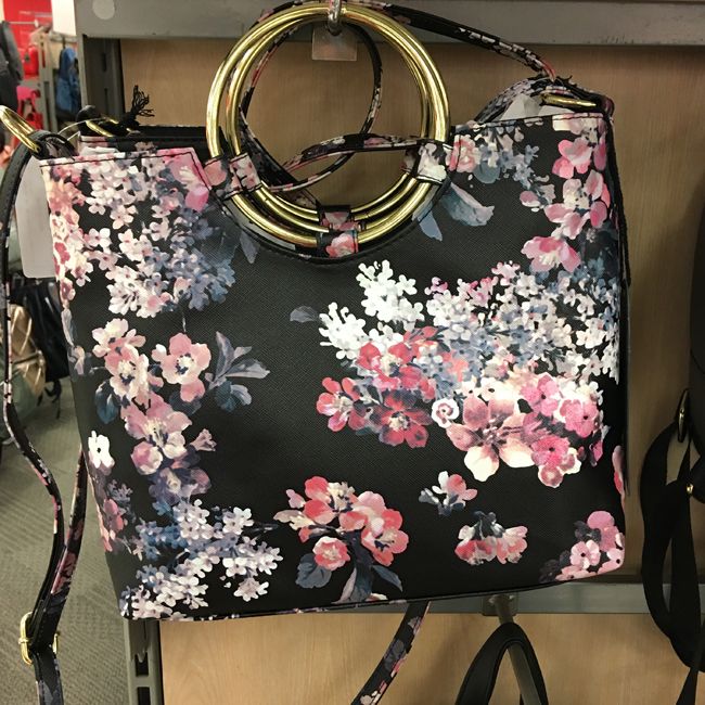 floral ring handle bag